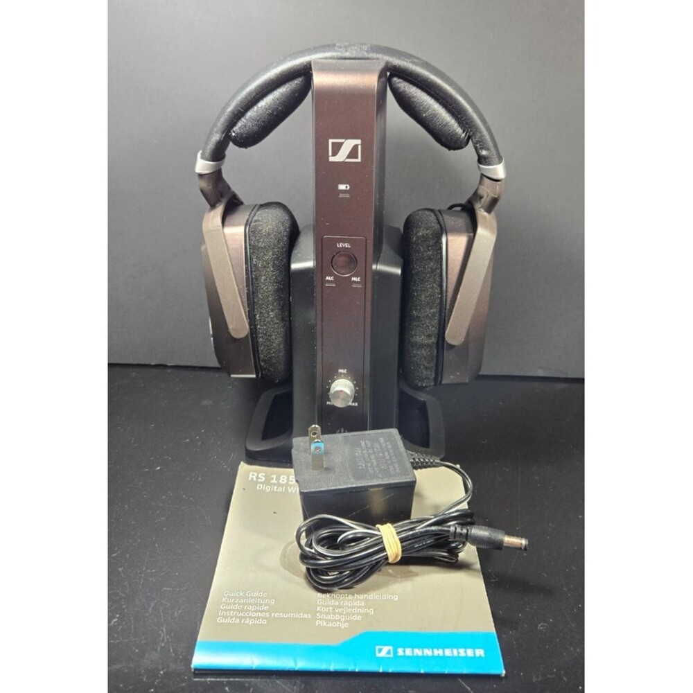 Sennheiser RS 185 Wireless Transmitter Stand / Charger Headphones Tested Working